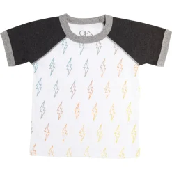 BOY CHASER KIDS Tops | Lightning Bolt-GRADIENT BOLTS RAGLAN TSHIRT