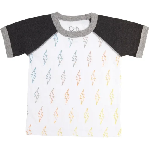 BOY CHASER KIDS Tops | Lightning Bolt-GRADIENT BOLTS RAGLAN TSHIRT