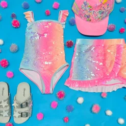 BILLIEBLUSH Swim | Sequin & Sparkle✨-GRADIENT SEQUIN ONE PIECE SWIMSUIT