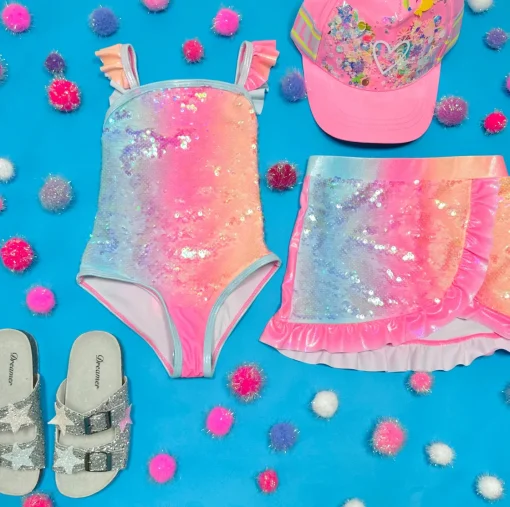 BILLIEBLUSH Swim | Sequin & Sparkle✨-GRADIENT SEQUIN ONE PIECE SWIMSUIT