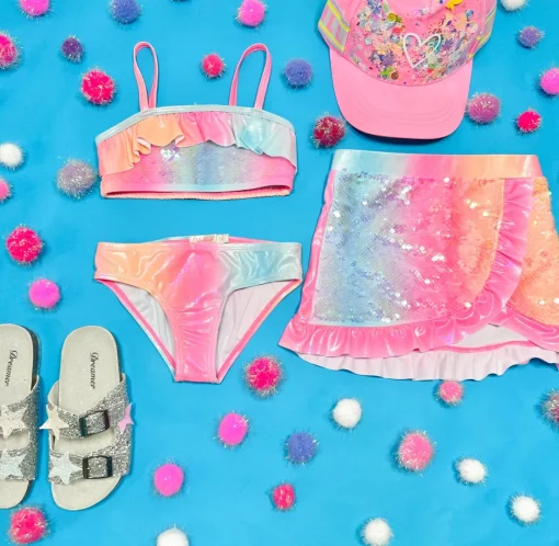 BILLIEBLUSH Swim | Sequin & Sparkle✨-GRADIENT SEQUIN TWO PIECE BIKINI