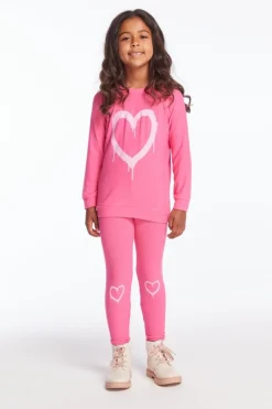CHASER KIDS Bottoms | Hearts-GRAFFITI HEART LEGGINGS