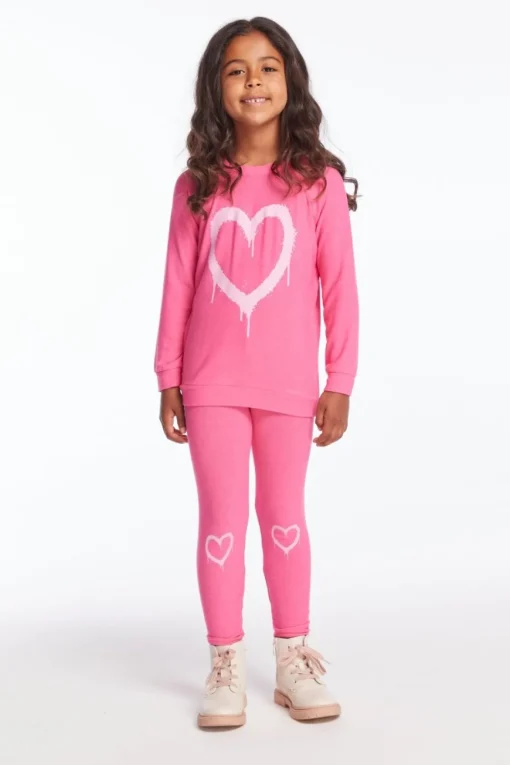 CHASER KIDS Bottoms | Hearts-GRAFFITI HEART LEGGINGS