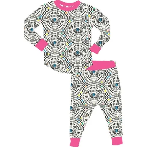 ROWDY SPROUT Footies / Pajamas | Pajamas-GRATEFUL DEAD LONG SLEEVE BAMBOO PJS