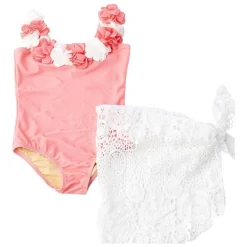 SHADE CRITTERS Bottoms | Swim-H20 HULA ONE PIECE SWIMSUIT W/ LACE SKIRT SET