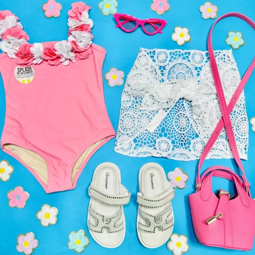 SHADE CRITTERS Bottoms | Swim-H20 HULA ONE PIECE SWIMSUIT W/ LACE SKIRT SET