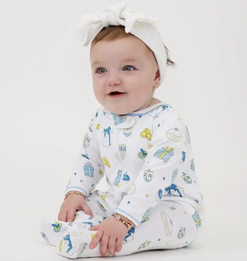 BOY NOOMIE Footies / Pajamas | Footies / Pajamas-HANUKKAH ZIP FOOTIE (UNISEX)