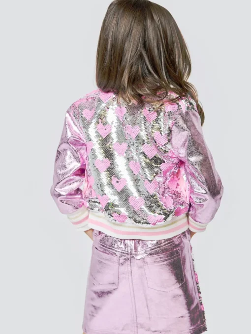 SARA SARA Bottoms | Bottoms-HEART SEQUIN METALLIC SKIRT