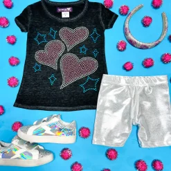 SPARKLE BY STOOPHER Tops | Hearts-HEARTS AND STARS TSHIRT