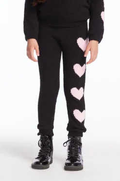 CHASER KIDS Bottoms | Hearts-HEARTS FUZZY FLEECE LEGGINGS