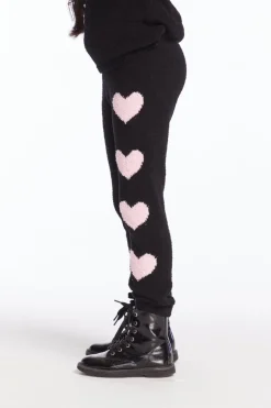 CHASER KIDS Bottoms | Hearts-HEARTS FUZZY FLEECE LEGGINGS