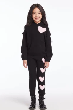 CHASER KIDS Bottoms | Hearts-HEARTS FUZZY FLEECE LEGGINGS