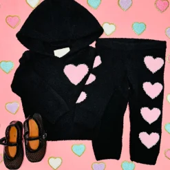 CHASER KIDS Bottoms | Hearts-HEARTS FUZZY FLEECE LEGGINGS