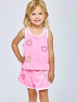 SARA SARA Bottoms | Bottoms-HEARTS VELOUR SHORTS