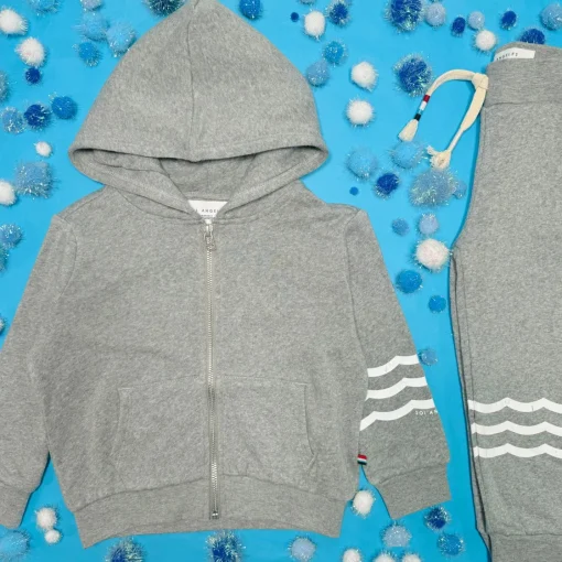 BOY SOL ANGELES KIDS Outerwear-HEATHER WAVES ZIP UP HOODIE