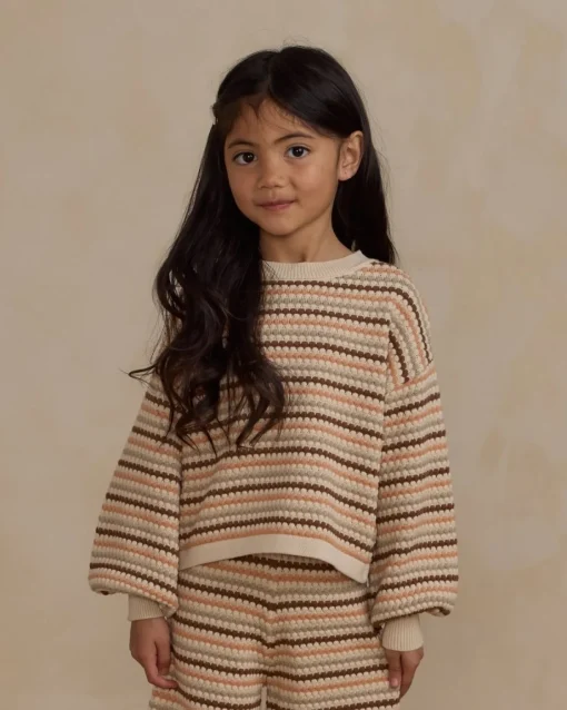 RYLEE + CRU Bottoms | Bottoms-HONEYCOMB STRIPE KNIT PANTS