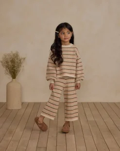 RYLEE + CRU Bottoms | Bottoms-HONEYCOMB STRIPE KNIT PANTS