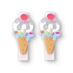 LILIES u0026 ROSES Clips / Headbands-ICE CREAM SUNDAE ALLIGATOR CLIPS