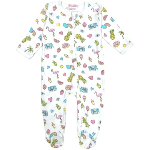 BABY STEPS Footies / Pajamas-ICON DOODLES ZIP FOOTIE