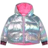 BILLIEBLUSH Outerwear-IRIDESCENT HOODED PUFFER JACKET