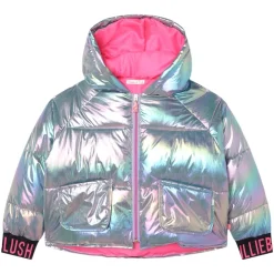 BILLIEBLUSH Outerwear-IRIDESCENT HOODED PUFFER JACKET