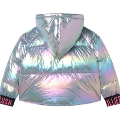 BILLIEBLUSH Outerwear-IRIDESCENT HOODED PUFFER JACKET