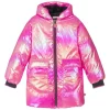 BILLIEBLUSH Outerwear | Hearts-IRIDESCENT MINI HEARTS HOODED PUFFER JACKET