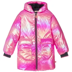 BILLIEBLUSH Outerwear | Hearts-IRIDESCENT MINI HEARTS HOODED PUFFER JACKET