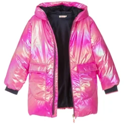 BILLIEBLUSH Outerwear | Hearts-IRIDESCENT MINI HEARTS HOODED PUFFER JACKET
