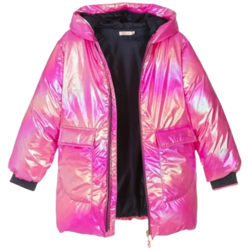 BILLIEBLUSH Outerwear | Hearts-IRIDESCENT MINI HEARTS HOODED PUFFER JACKET