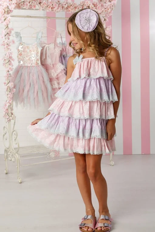 OOH! LA, LA! COUTURE Dresses-ISLA LACE RUFFLE LAYERED DRESS
