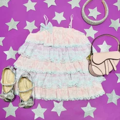 OOH! LA, LA! COUTURE Dresses-ISLA LACE RUFFLE LAYERED DRESS