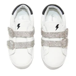 MINI DREAMERS Shoes-JACKIE CRYSTAL VELCRO BUCKLE SNEAKERS