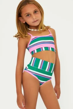 BEACH RIOT KIDS Swim-JELLY BEAN STRIPE LITTLE EVA AND EMMIE TWO PIECE BIKINI