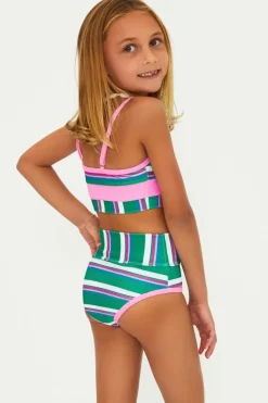BEACH RIOT KIDS Swim-JELLY BEAN STRIPE LITTLE EVA AND EMMIE TWO PIECE BIKINI