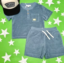 BOY LOUISE MISHA KIDS Bottoms-JIVAN TERRY BERMUDA SHORTS