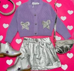 MINI DREAMERS Outerwear | Bows Collection-JOELLE BOW CARDIGAN