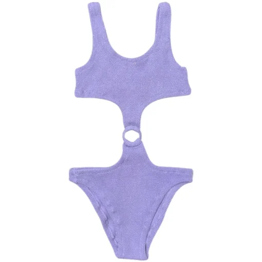 MC2 SAINT BARTH KIDS Swim-LAUREL CRINKLE LUREX CUT OUT ONE PIECE SWIMSUIT