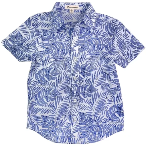 BOY APPAMAN Tops-LEAVES DAY PARTY BUTTON DOWN TOP