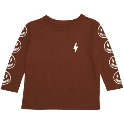 BOY CHASER KIDS Tops | Lightning Bolt-LIGHTNING SMILEY FACE LONG SLEEVE TSHIRT