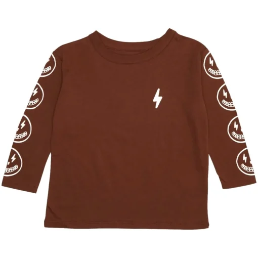 BOY CHASER KIDS Tops | Lightning Bolt-LIGHTNING SMILEY FACE LONG SLEEVE TSHIRT