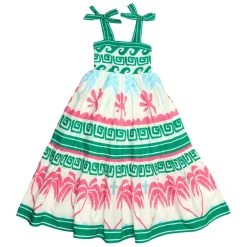 BEACH RIOT KIDS Dresses-LITTLE CAMI TROPICAL PALM DRESS
