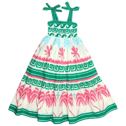 BEACH RIOT KIDS Dresses-LITTLE CAMI TROPICAL PALM DRESS