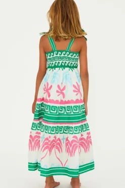 BEACH RIOT KIDS Dresses-LITTLE CAMI TROPICAL PALM DRESS