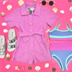 BEACH RIOT KIDS Jumpsuits / Rompers | Swim-LITTLE GIA SHELL ROMPER