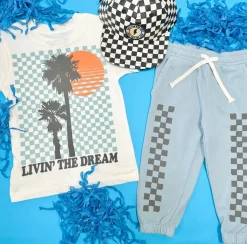 BOY TINY WHALES Tops-LIVIN THE DREAM TSHIRT