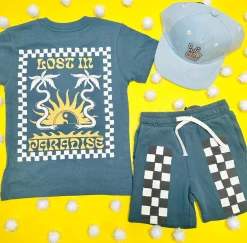 BOY TINY WHALES Tops | Checkered-LOST IN PARADISE TSHIRT