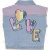 BILLIEBLUSH Outerwear | Hearts-LOVE COLORED DENIM VEST