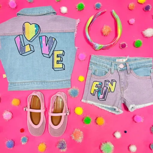 BILLIEBLUSH Outerwear | Hearts-LOVE COLORED DENIM VEST