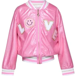 SARA SARA Outerwear | Outerwear-LOVE PATCHES LIGHTWEIGHT BOMBER JACKET